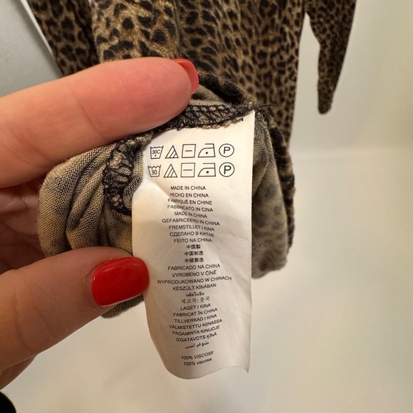 Michael Kors Leopard Print Tunic Top Dress | Long Sleeve Animal Print Blouse - Picture 4 of 4